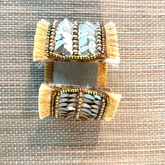 Cuff Bracelet Gold Fringe and Silver
Sequins - Picture 3 of 4